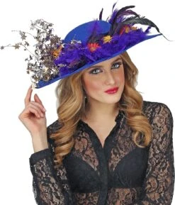 60s Dames Hoed Blauw -Halloween-Kostuums 60s dames hoed blauw 2