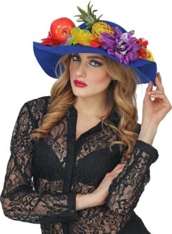 60s Dames Hoed Blauw -Halloween-Kostuums 60s dames hoed blauw 3