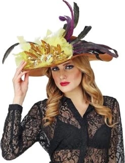 60s Dames Hoed Bruin -Halloween-Kostuums 60s dames hoed bruin 2