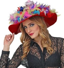 60s Dames Hoed Rood -Halloween-Kostuums 60s dames hoed rood 2