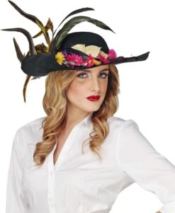 60s Dames Hoed Zwart -Halloween-Kostuums 60s dames hoed zwart 4