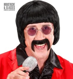 60s Popster Pruik Zwart