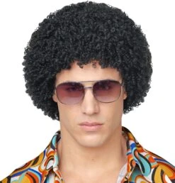 70s Disco Afro Pruik Zwart