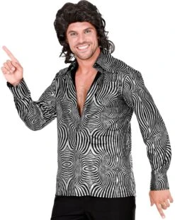 70s Disco Shirt Zilver