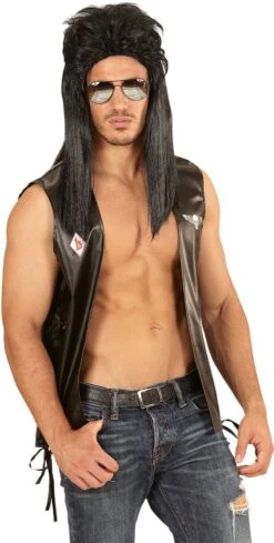 80s Pruik Zwart -Halloween-Kostuums 80s pruik zwart 3