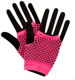 80s Visnet Handschoenen Roze