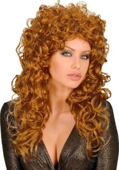 Beauty Krullen Pruik Bruin -Halloween-Kostuums beauty krullen pruik bruin 2