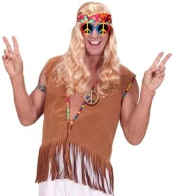 Blauwe Hippie Ketting -Halloween-Kostuums blauwe hippie ketting 2