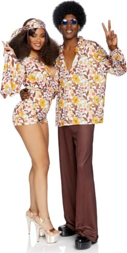 Bloemenblouse 70s Heren -Halloween-Kostuums bloemenblouse 70s heren 2