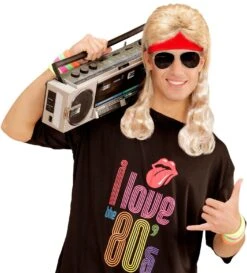 Blonde 80s Haarextensie Met Zweetband -Halloween-Kostuums blonde 80s haarextensie met zweetband 3