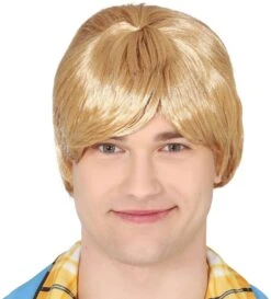 Blonde Mannen Pruik Kort