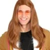 Bruine Heren Hippie Pruik -Halloween-Kostuums bruine heren hippie pruik 0