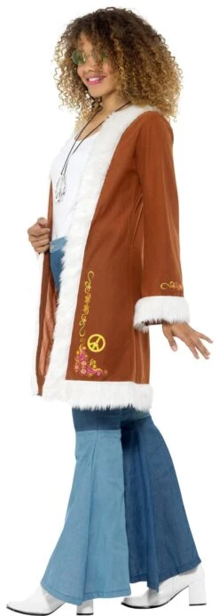 Bruine Hippie Jas Met Bont -Halloween-Kostuums bruine hippie jas met bont 2