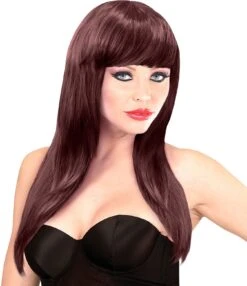 Bruine Lange Pruik
