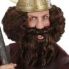 Bruine Viking Pruik Met Baard