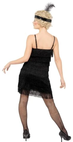 Dames Zwarte Flapperjurk -Halloween-Kostuums dames zwarte flapperjurk 2