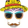 Day Of The Dead Bril Met Snor En Tanden -Halloween-Kostuums day of the dead bril met snor en tanden 0
