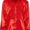 Disco Blouse Met Ruches Rood -Halloween-Kostuums disco blouse met ruches rood 0