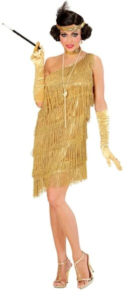 Halloween-Kostuums -Halloween-Kostuums flapper jurk goud 1