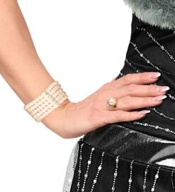 Flapper Parel Armband Met Strass -Halloween-Kostuums flapper parel armband met strass 6