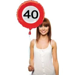 Folieballon 40 Jaar Verkeersbord -Halloween-Kostuums folieballon 40 jaar verkeersbord 1