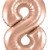 Folieballon Cijfer 8 Rose Goud 86cm -Halloween-Kostuums folieballon cijfer 8 rose goud 86cm 0