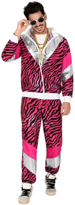 Fout 80s Roze Tijger Trainingspak Heren -Halloween-Kostuums fout 80s roze tijger trainingspak heren 5