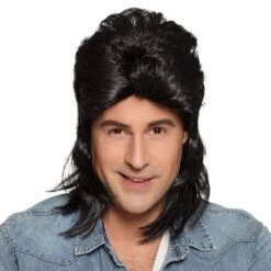 Foute Jaren 80 Pruik Zwart