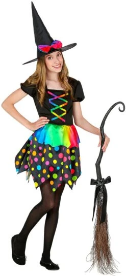 Gekleurde Heks Outfit Meisjes -Halloween-Kostuums gekleurde heks outfit meisjes 2