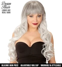 Gekrulde Pruik Grijs Zwart -Halloween-Kostuums gekrulde pruik grijs zwart 2