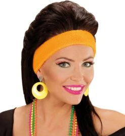 Gele 80s Ring Oorbellen -Halloween-Kostuums gele 80s ring oorbellen 1