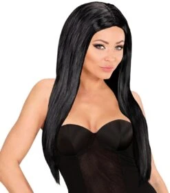 Glamour Pruik Zwart -Halloween-Kostuums glamour pruik zwart 2
