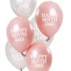 Glossy Pink Happy Birthday Ballonnen 6 Stuks -Halloween-Kostuums glossy pink happy birthday ballonnen 6 stuks 0