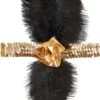Gouden Flapper Hoofdband Met Bloem En Veren -Halloween-Kostuums gouden flapper hoofdband met bloem en veren 0