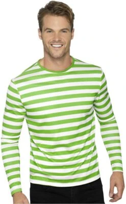Groen Wit Gestreept T-shirt -Halloween-Kostuums groen wit gestreept t shirt 1