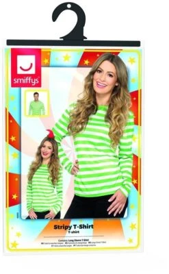 Groen Wit Gestreept T-shirt -Halloween-Kostuums groen wit gestreept t shirt 2