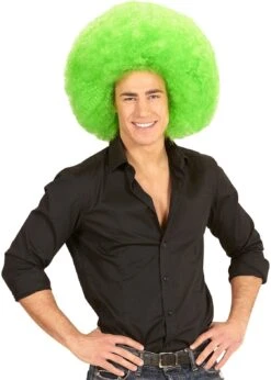 Groene Afro Pruik Extra Groot -Halloween-Kostuums groene afro pruik extra groot 2