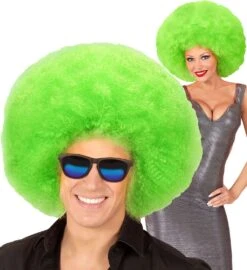 Groene Afro Pruik Extra Groot -Halloween-Kostuums groene afro pruik extra groot 3