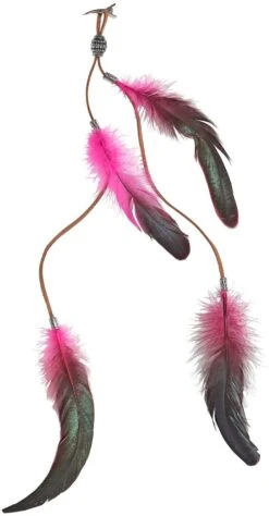 Haarclip Veren Zwart Roze -Halloween-Kostuums haarclip veren zwart roze 4