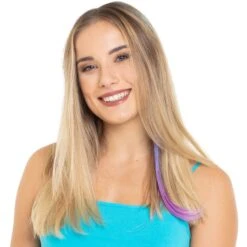 Hair Extension Blauw Paars Dip Dye -Halloween-Kostuums hair extension blauw paars dip dye 6