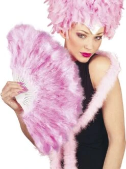 Handwaaier Veren Carnaval Roze
