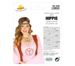 Hippie Hoofdband, Oorbellen, Ketting Zilver -Halloween-Kostuums hippie hoofdband oorbellen ketting zilver 2
