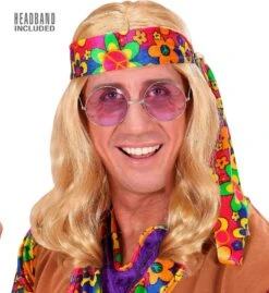 Hippie Pruik Blond -Halloween-Kostuums hippie pruik blond 1