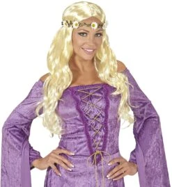 Hippie Pruik Met Madeliefjes Hoofdband -Halloween-Kostuums hippie pruik met madeliefjes hoofdband 3