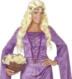 Hippie Pruik Met Madeliefjes Hoofdband -Halloween-Kostuums hippie pruik met madeliefjes hoofdband 4