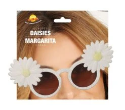 Hippiebril Met Witte Bloemen -Halloween-Kostuums hippiebril met witte bloemen 2