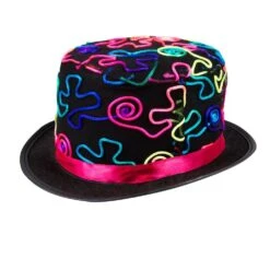 Hoge Hoed Met Neon Vormen -Halloween-Kostuums hoge hoed met neon vormen 1