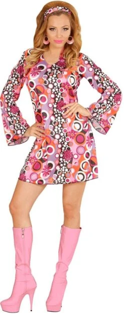 Jaren 70 Kostuum Paars/roze