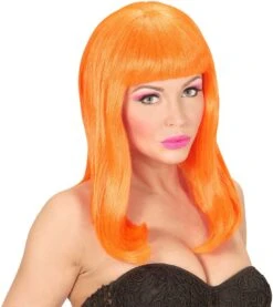 Lange Pruik Neon Oranje -Halloween-Kostuums lange pruik neon oranje 1