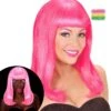 Lange Pruik Neon Roze -Halloween-Kostuums lange pruik neon roze 0